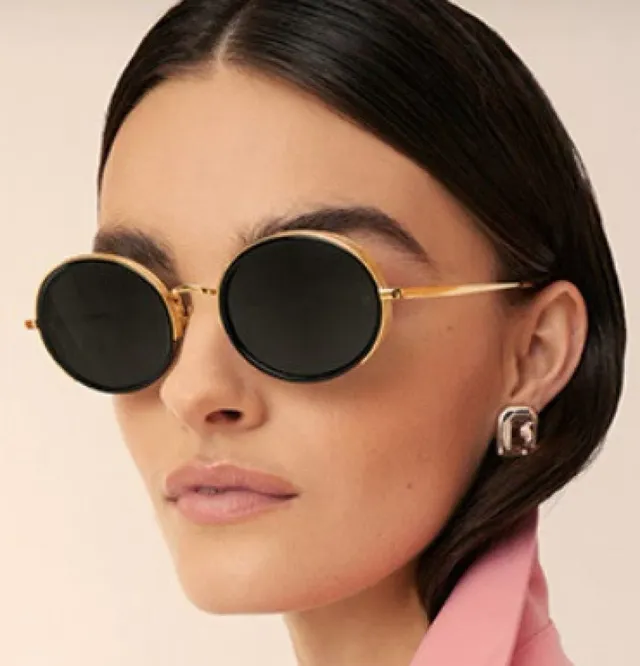 Round Thin Metal Frame Gradient Brown Sunglasses 9