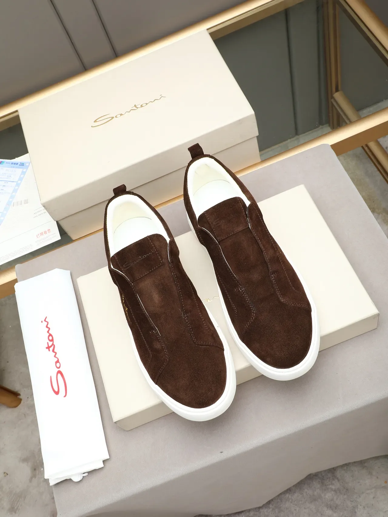 Santoni Brown Suede Slip-On Casual Shoe 2