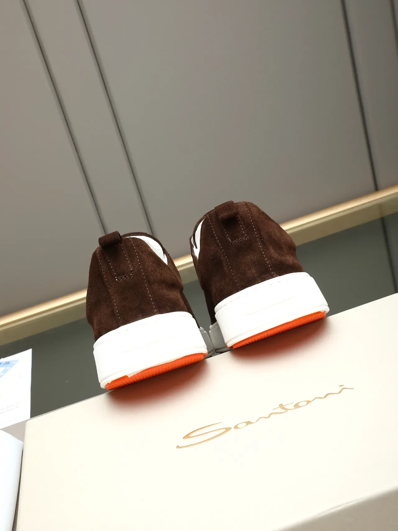 Santoni Brown Suede Slip-On Casual Shoe 3