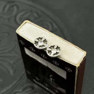 Silver and Gold Floral Stud Earrings 4