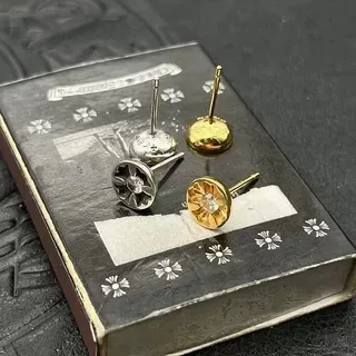 Silver and Gold Floral Stud Earrings 5