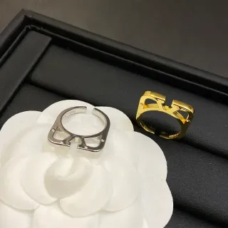 Silver and Gold Geometric Open-Band Adjustable Rings