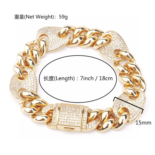 Silver and Gold Pave Crystal Curb-Link Bracelets 9