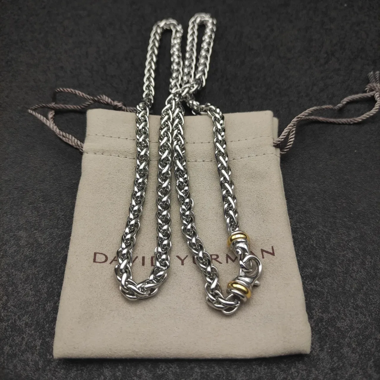 Silver Gold Braided Link Chain Metal Necklace 6