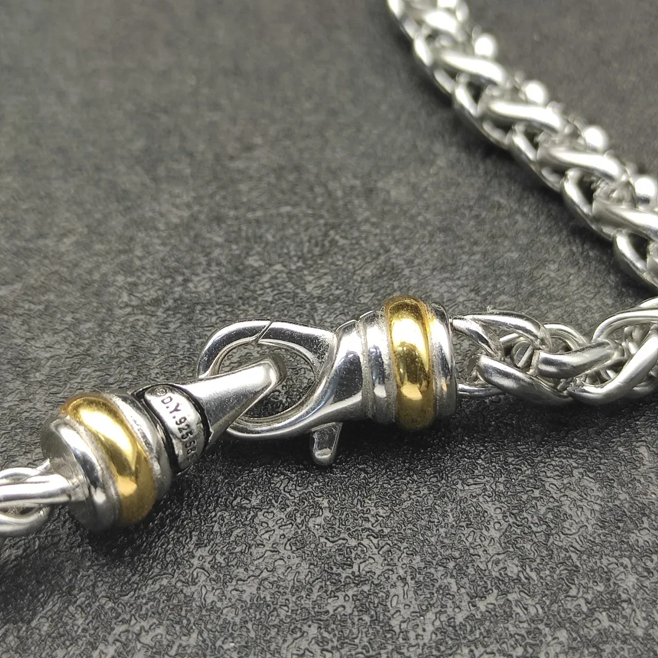 Silver Gold Braided Link Chain Metal Necklace 7