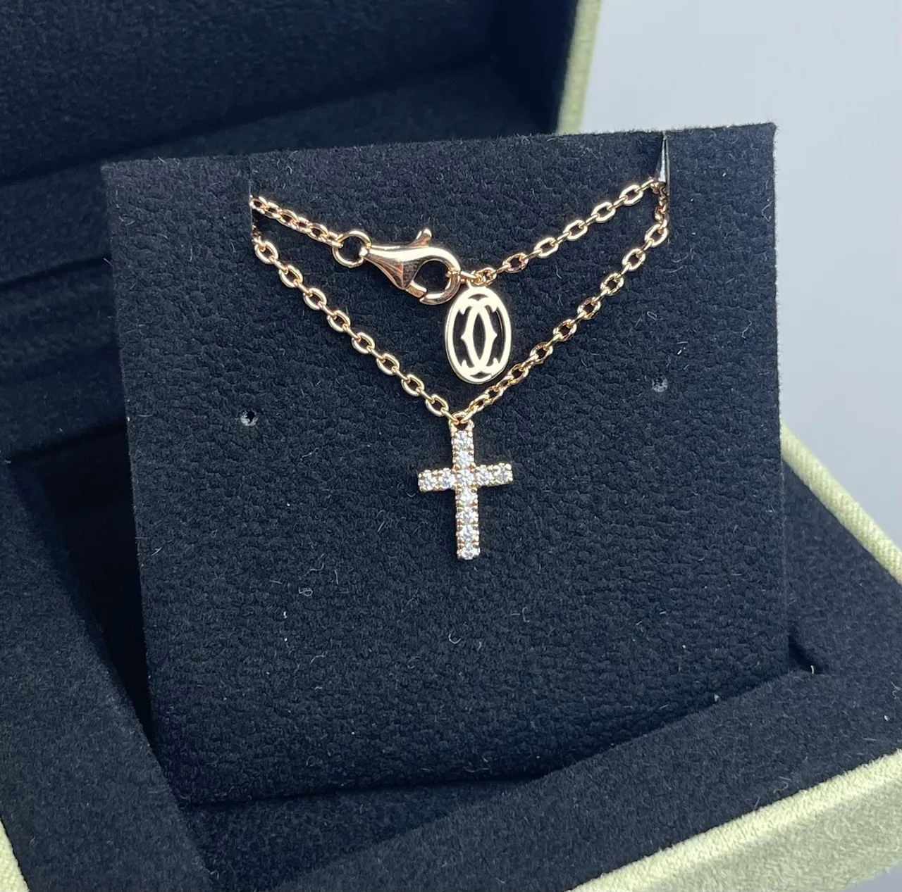 Silver Gold Pavé-Set Cross Pendants Multi-Chain Layered Design Necklace 4