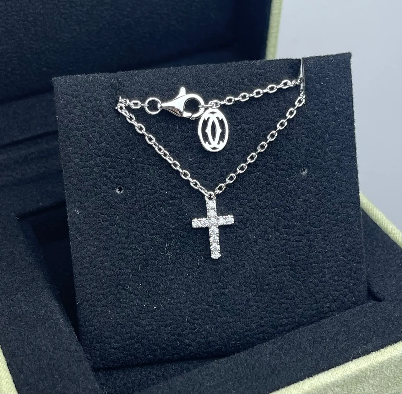 Silver Gold Pavé-Set Cross Pendants Multi-Chain Layered Design Necklace 5