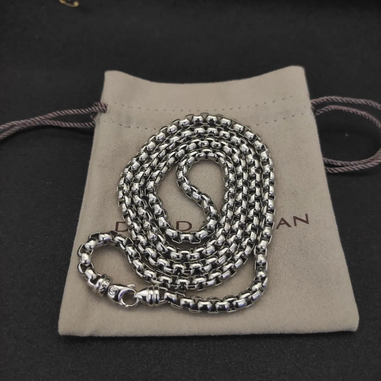 Silver-Tone Box Chain Necklace 3