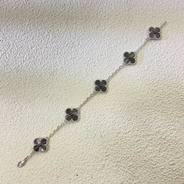 Silver-Tone Five Flower Charm Bracelet 4