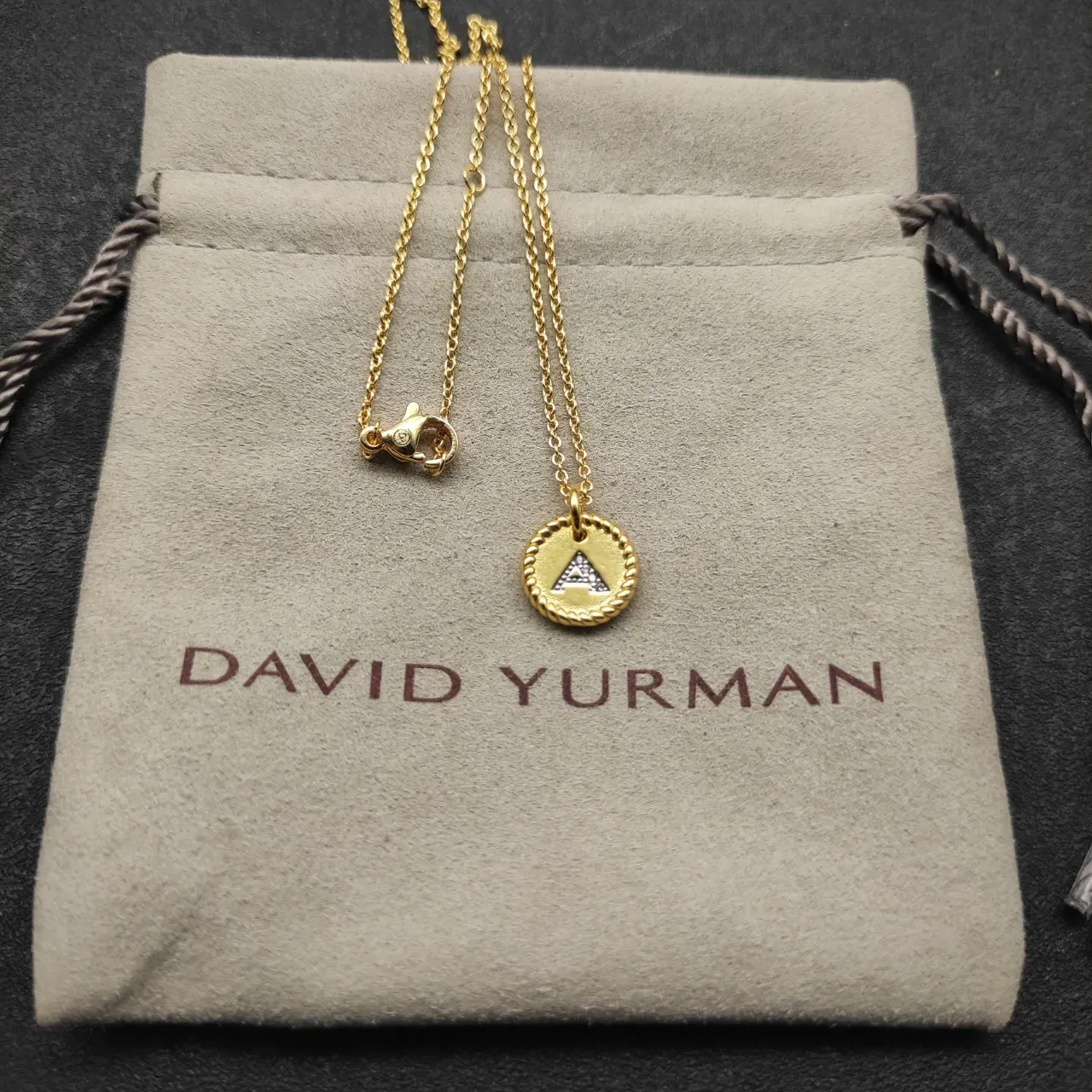 Silver-Tone Rope-Edge Initial A Pendant Necklace 8