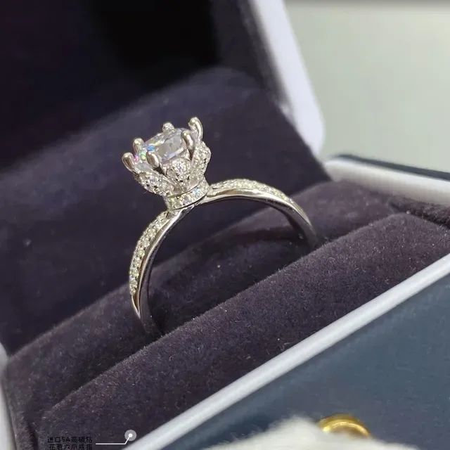 Six-Prong Solitaire Pavé Band Ring 2