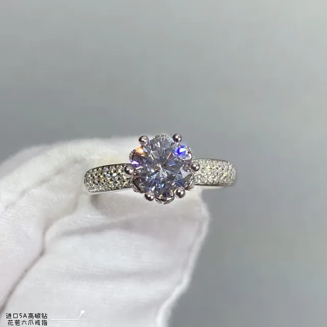 Six-Prong Solitaire Pavé Band Ring 3