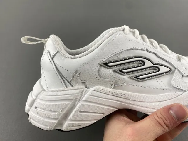 Skechers White Black Midsole Layered Synthetic Overlays Chunky Sneakers 3