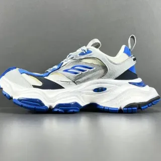 Skechers White Blue Sole Multi-Layered Midsole Chunky Sneakers
