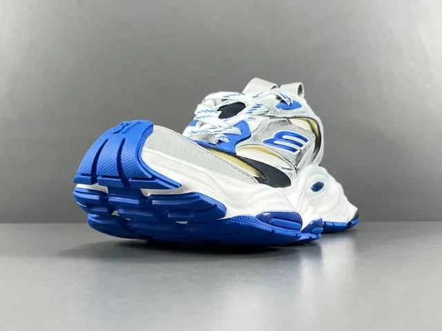 Skechers White Blue Sole Multi-Layered Midsole Chunky Sneakers 14