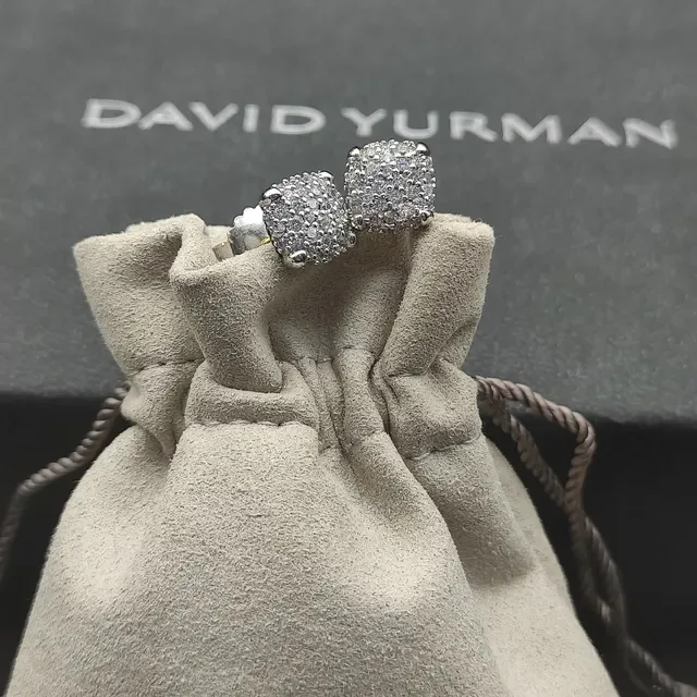 Square Pavé-Set Stud Earrings 3