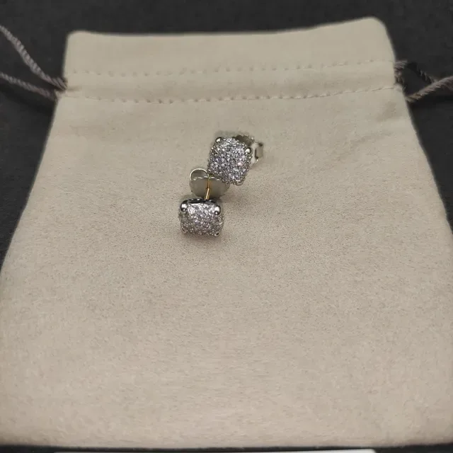 Square Pavé-Set Stud Earrings 5