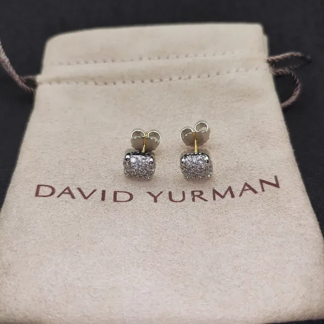 Square Pavé-Set Stud Earrings 6
