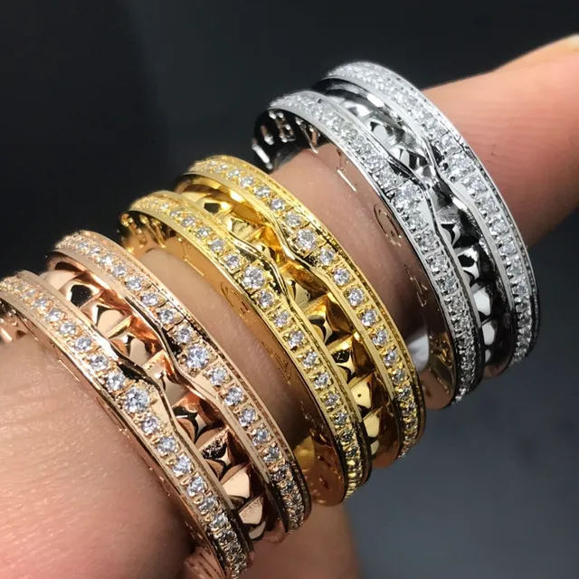 Stackable Pavé-Set Quilted Chevron Band Rings 5