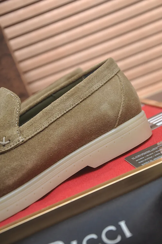 Stefano Ricci Mocassins en Daim Vert Beige avec Boucle Horsebit 2