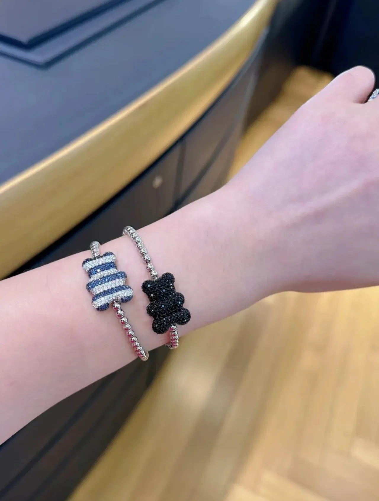 Striped Pavé Centerpiece Silver-Tone Bracelet 2
