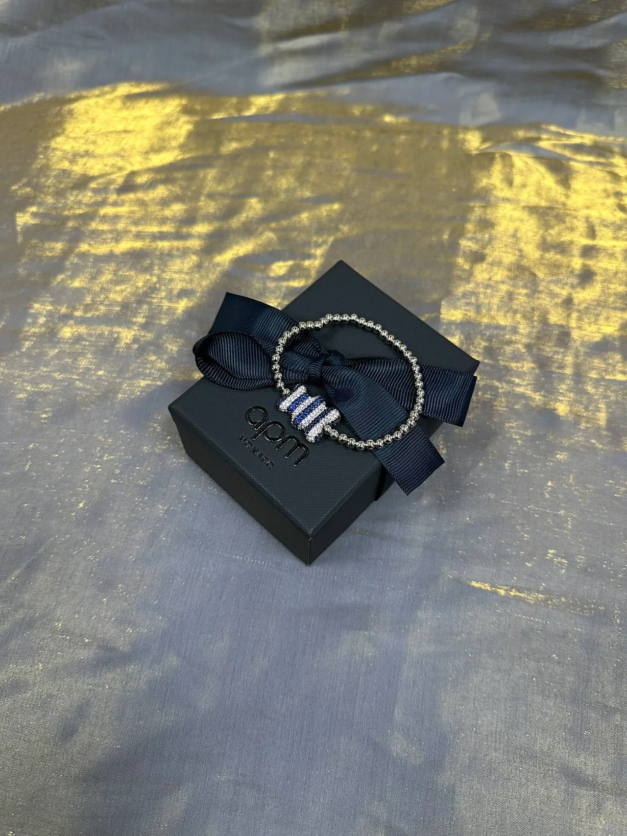 Striped Pavé Centerpiece Silver-Tone Bracelet 7
