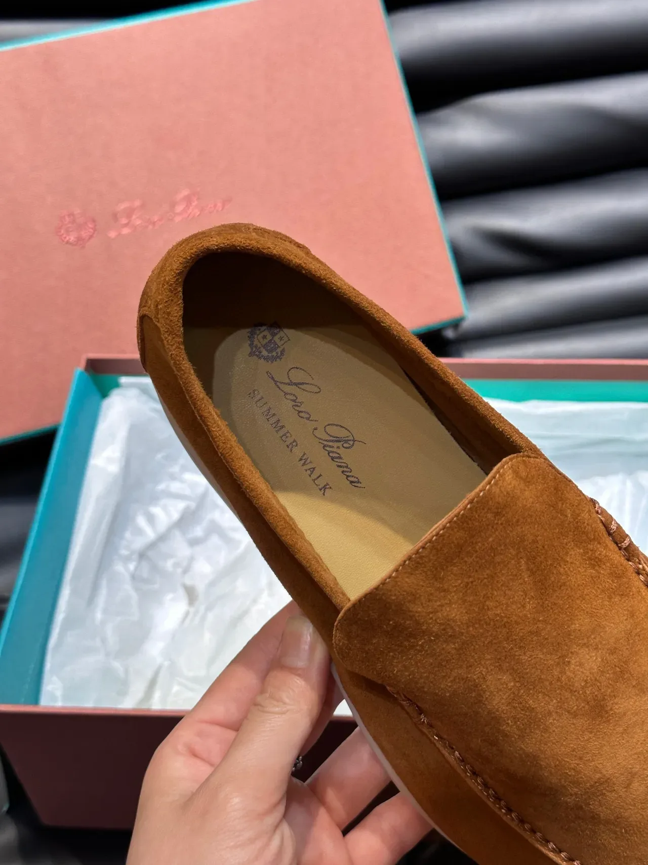 Tan Suede Moc-Toe Slip-On Loafers 7