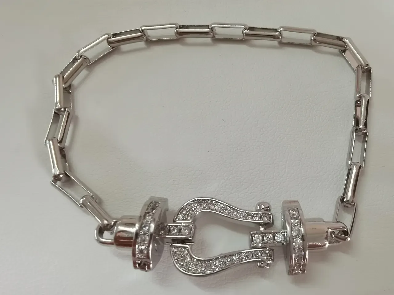 Three-Tone Lyre Clasp Link Chain Bracelets 6
