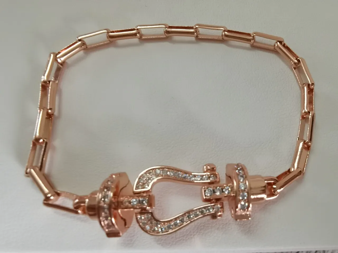Three-Tone Lyre Clasp Link Chain Bracelets 7
