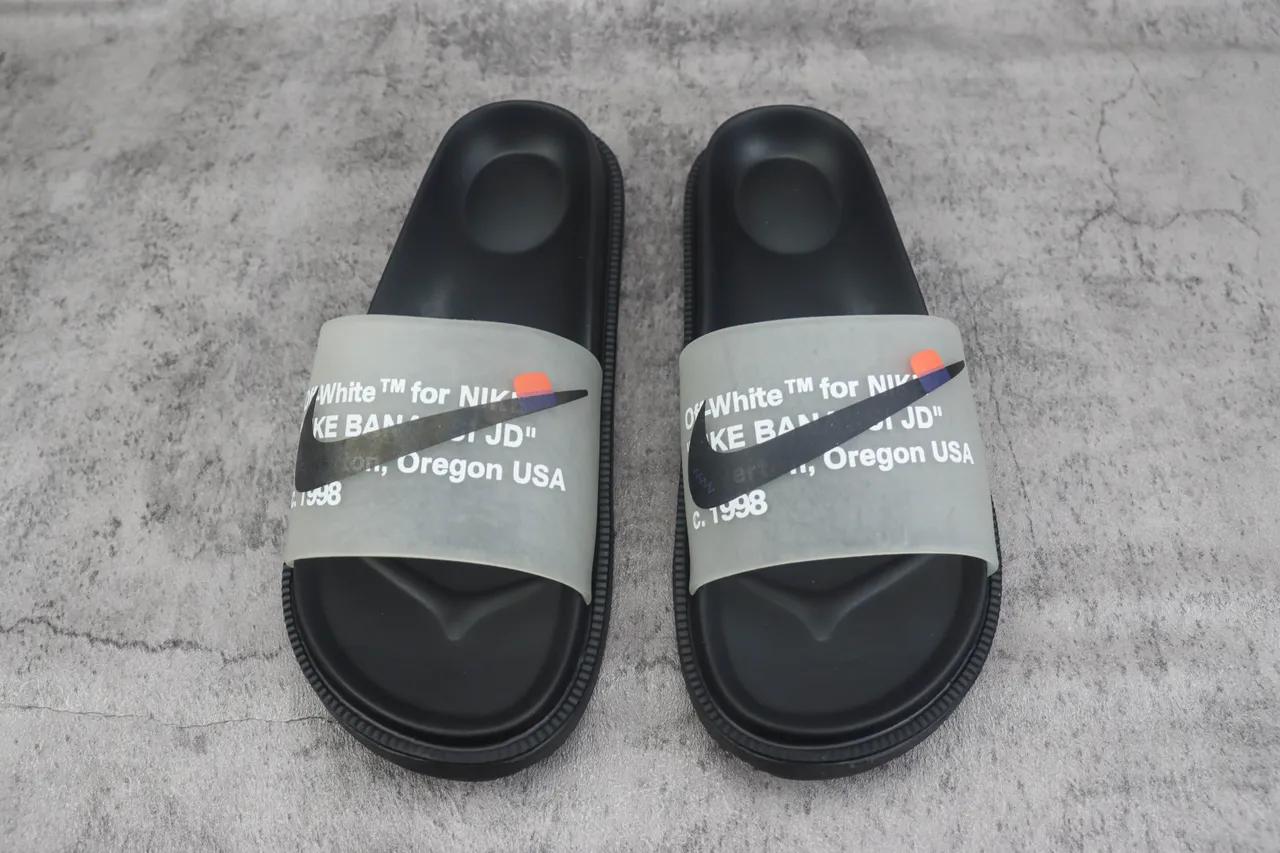 Translucent Gray Strap Black Sole Slide Slipper 2