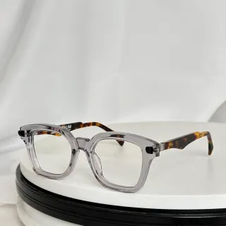 Transparent Gray and Tortoiseshell Geometric Optical Glasses