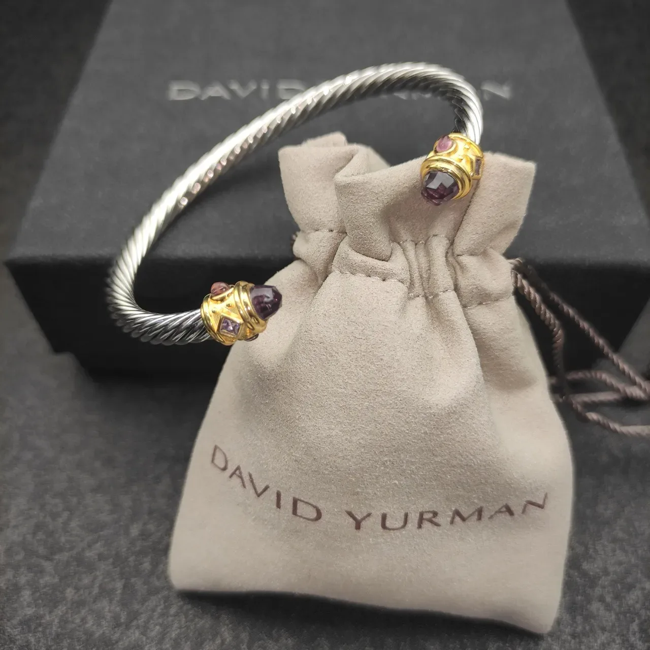 Twisted Cable Two-Tone Gem-Set Bracelet 2