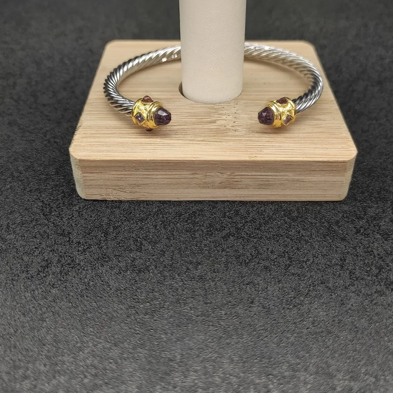 Twisted Cable Two-Tone Gem-Set Bracelet 6