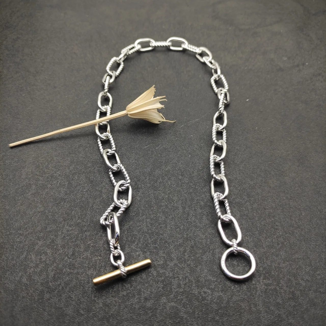 Twisted Rope-Link Toggle Clasp Bracelet 8