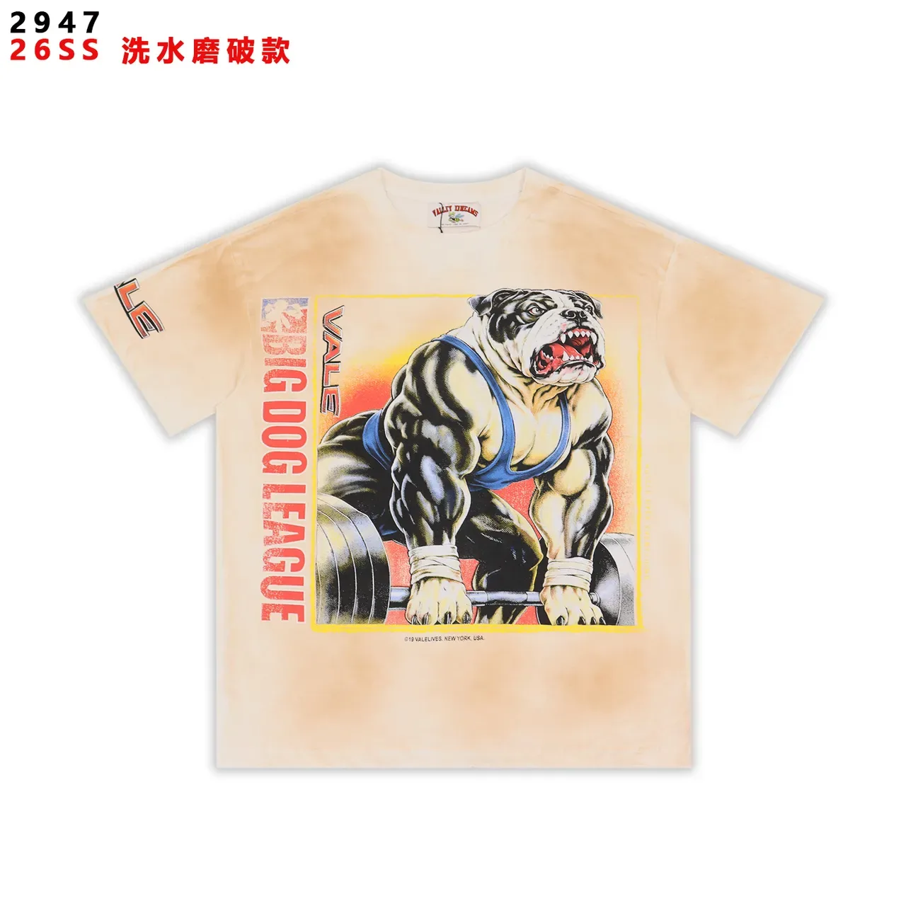 Vale Big Dog League Washed Graphic T-Shirt 3