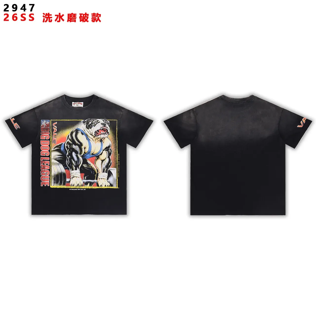Vale Big Dog League Washed Graphic T-Shirt 7