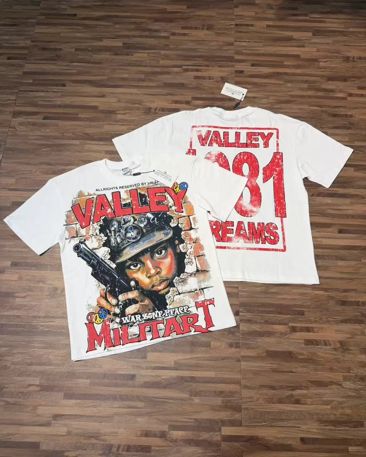 Valley Warzone Peace Militart Graphic Print T-Shirt 2