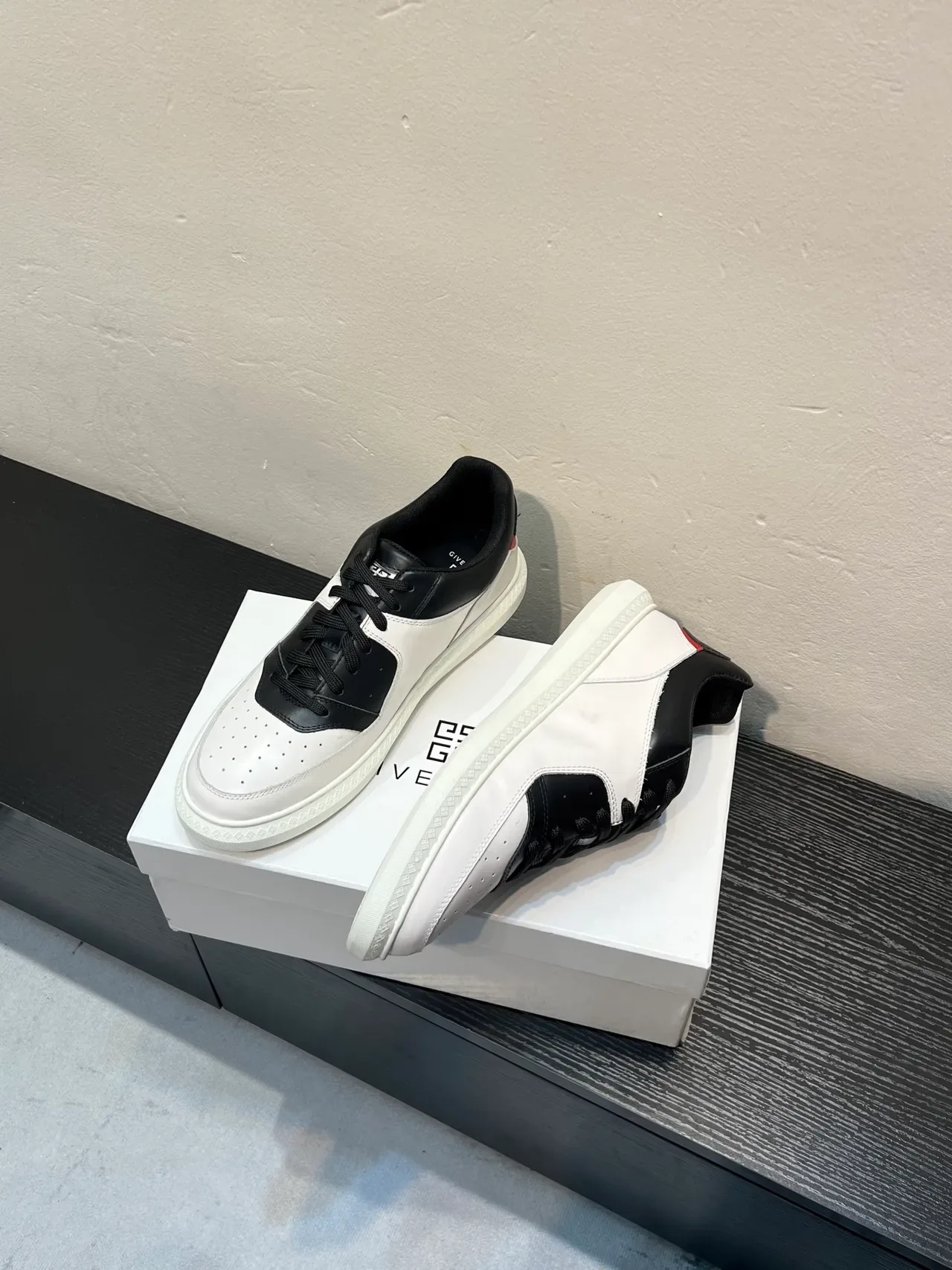 White and Black Monogram Logo Lifestyle Sneaker 4