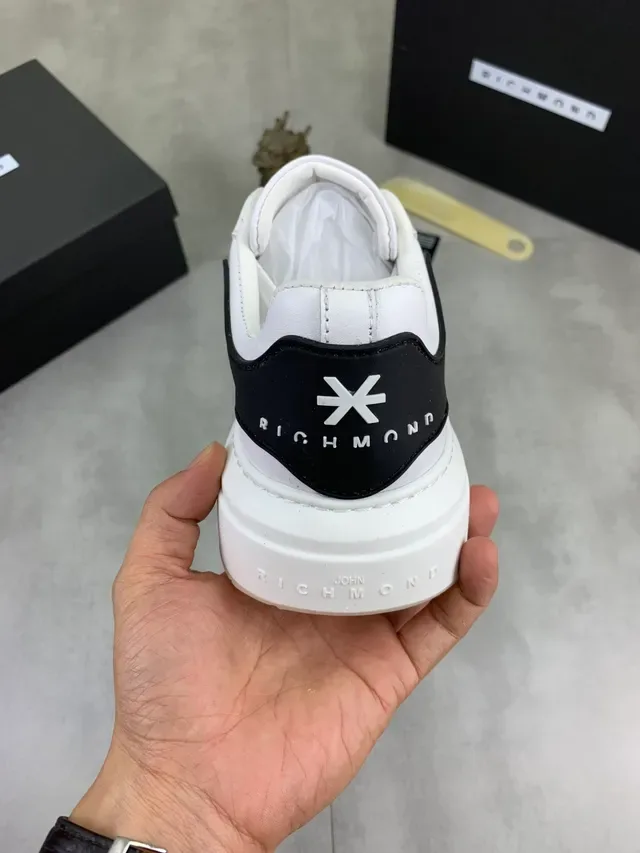 White and Black X-Logo Platform Sneaker 3