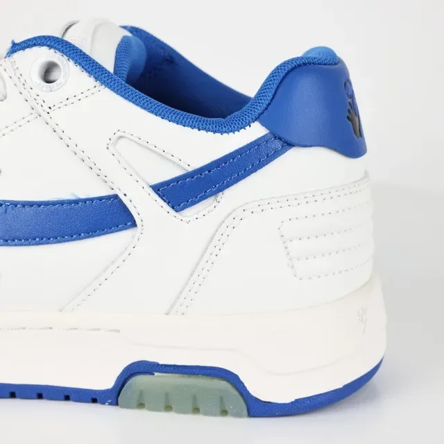 White and Blue Arrow-Logo Low-Top Sneaker 4