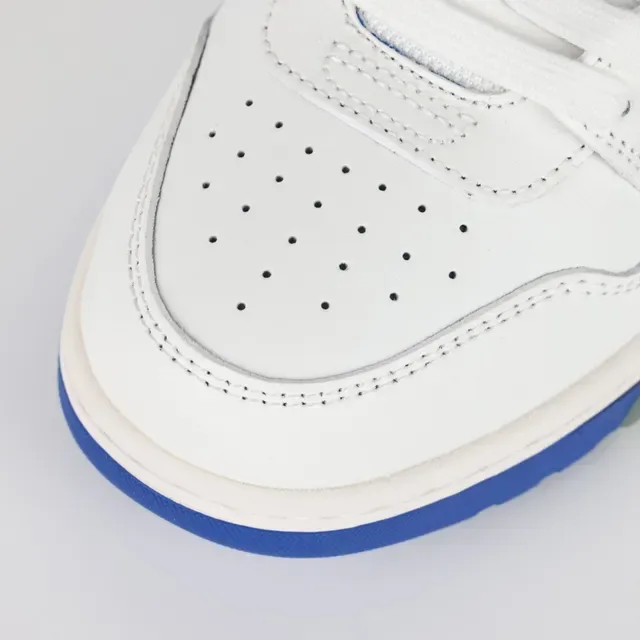 White and Blue Arrow-Logo Low-Top Sneaker 5