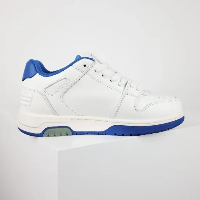 White and Blue Arrow-Logo Low-Top Sneaker 7