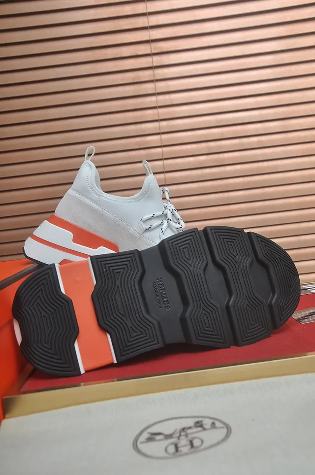 White and Gray High-Top Chunky Sole Lifestyle Sneaker 3