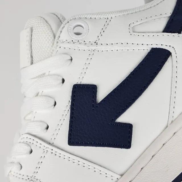 White and Navy Arrow-Panel Lifestyle Sneakers 6
