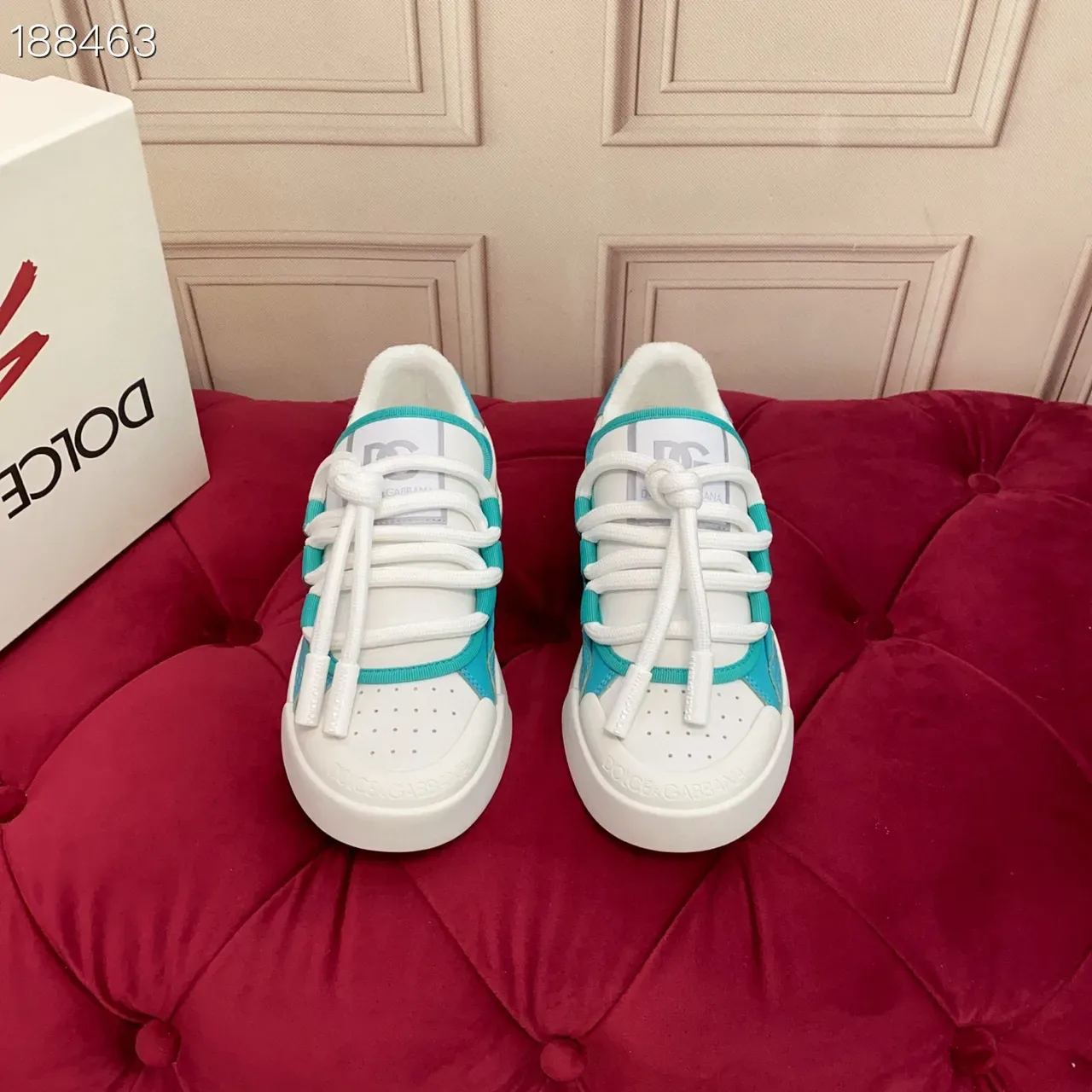 White and Turquoise Lifestyle Sneakers 3
