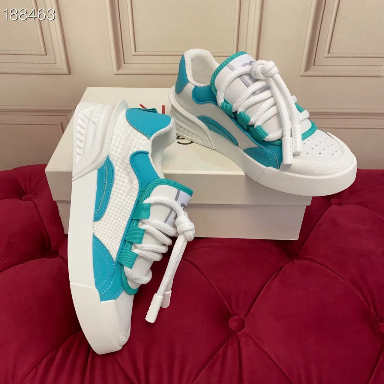 White and Turquoise Lifestyle Sneakers 4