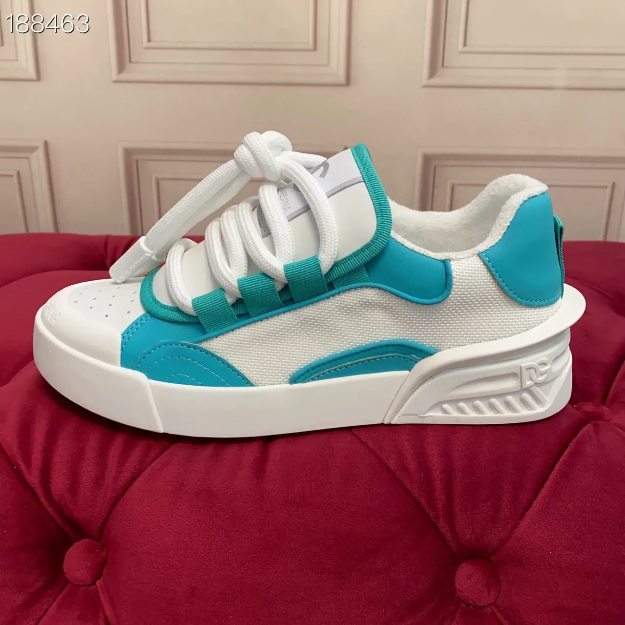 White and Turquoise Lifestyle Sneakers 5