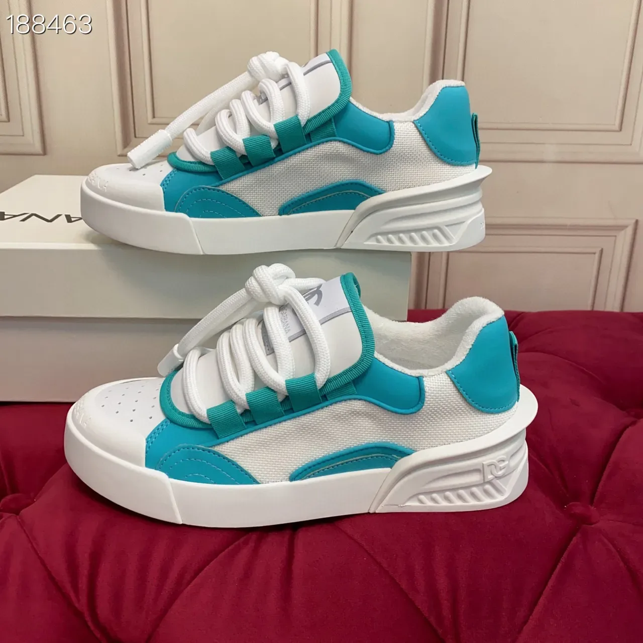 White and Turquoise Lifestyle Sneakers 8