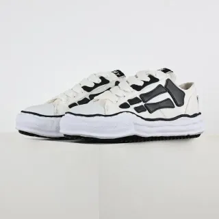 White Black Canvas Upper Asymmetrical Overlays Lifestyle Sneakers