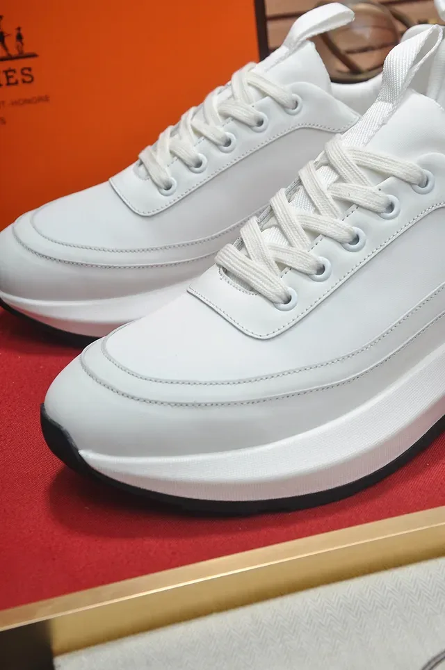 White Black Clean Monochrome Sculpted Chunky Sole Sneakers 2